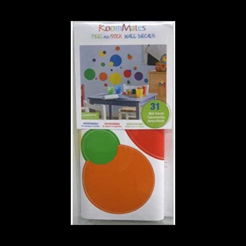 ROOM MATES 🌈 multicolored polka dots wall decals